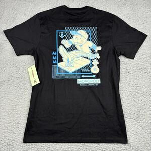 Baseball Lifestyle 101 Monopoly Graphic T-Shirt Mens Small Black NWT